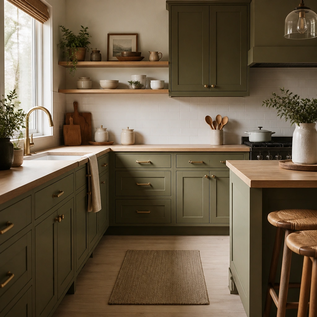Affordable Budget Olive Green Kitchen Cabinets Ideas