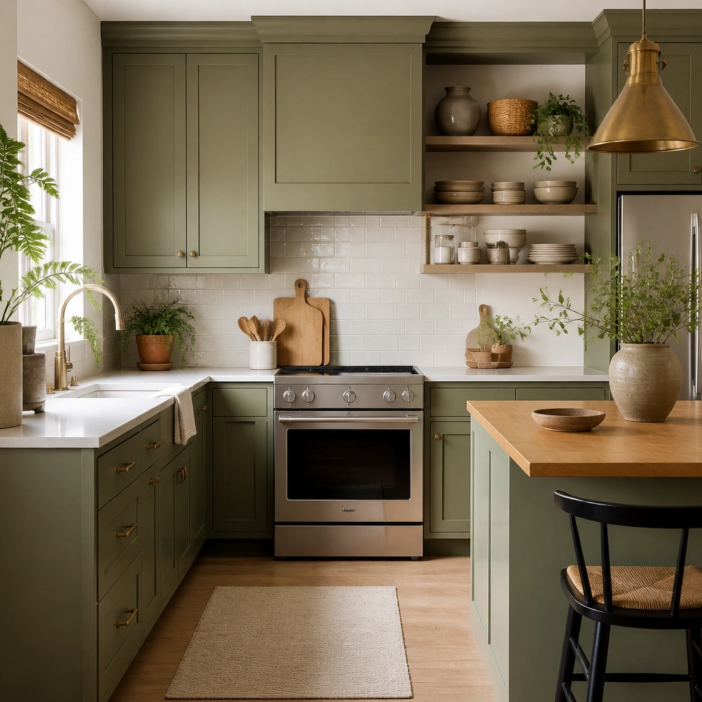 Affordable Budget Olive Green Kitchen Cabinets Ideas