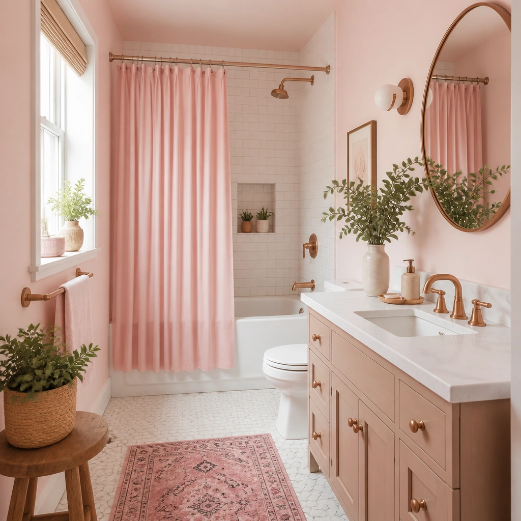Budget-Friendly Pink Bathroom Ideas