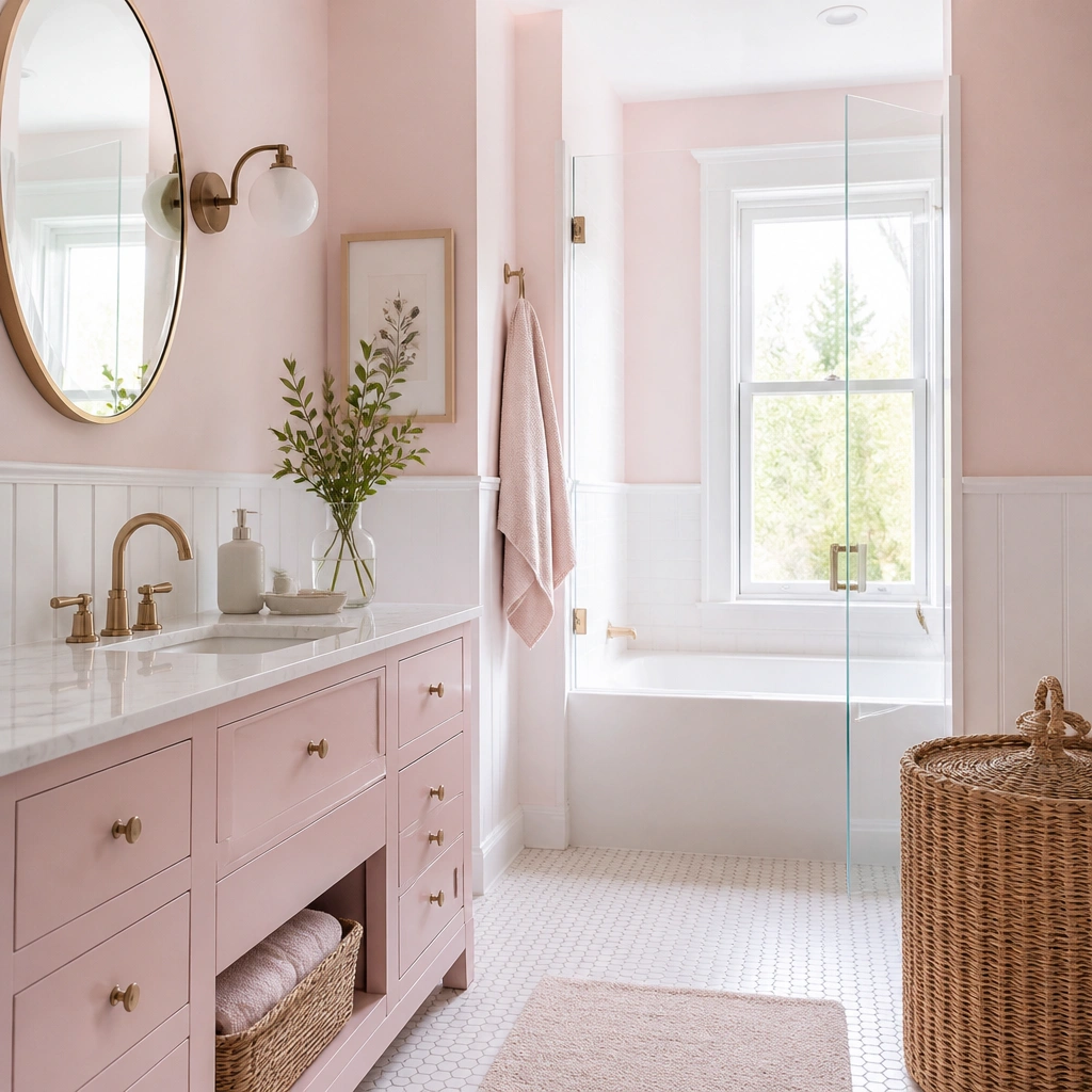 Easy Beginner Pink Bathroom Ideas