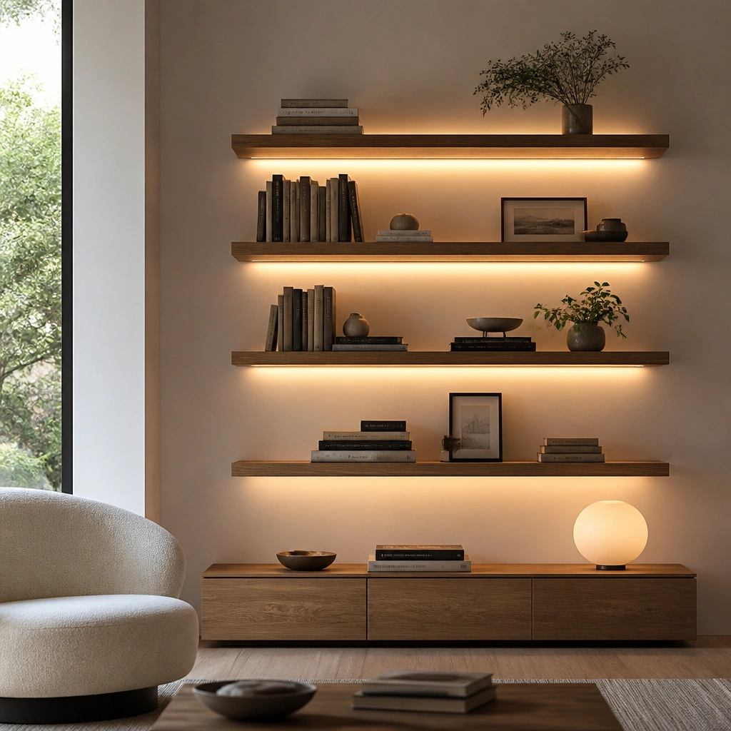 Floating Book Shelf Ideas With Lights