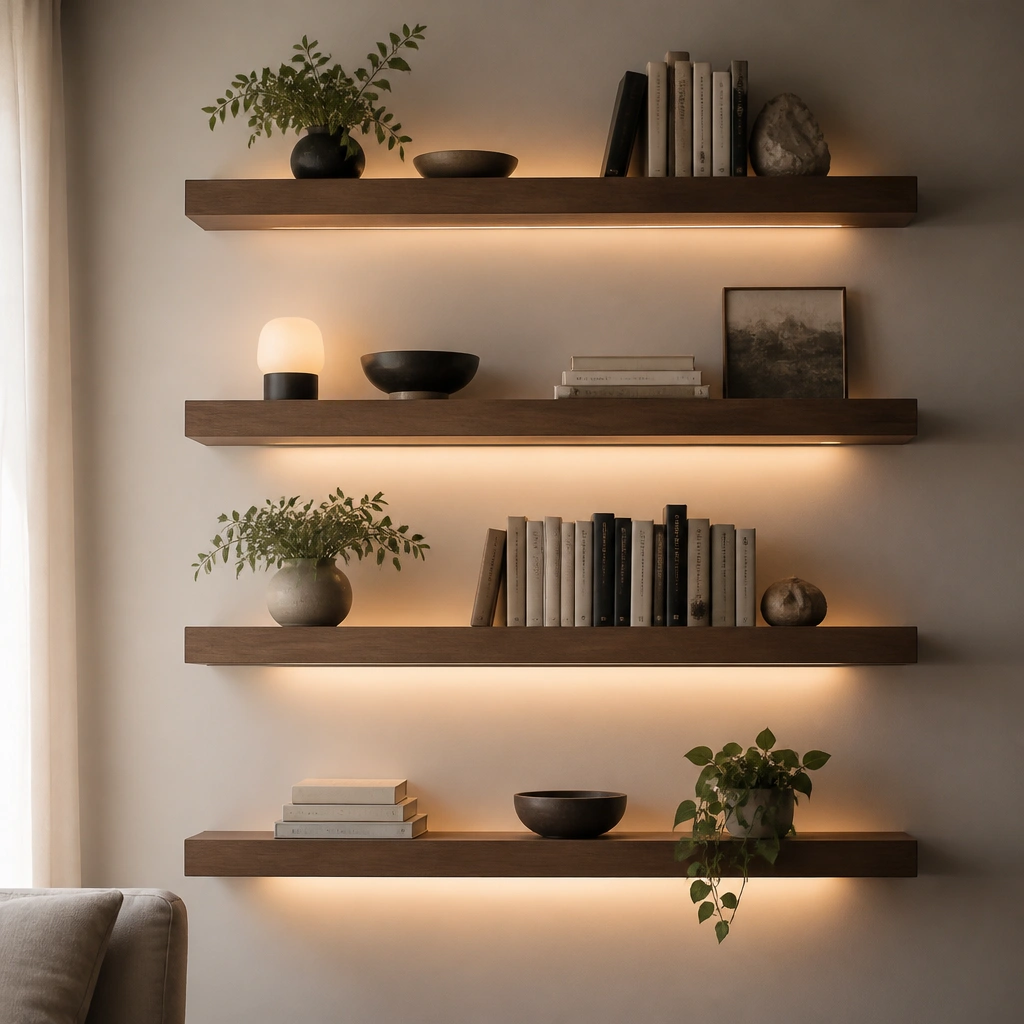 Floating Book Shelf Ideas With Lights
