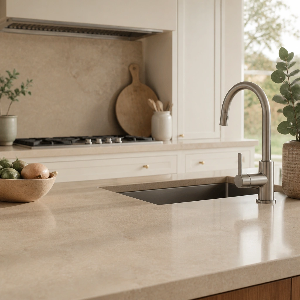 Low-Maintenance Beige Kitchen Countertops