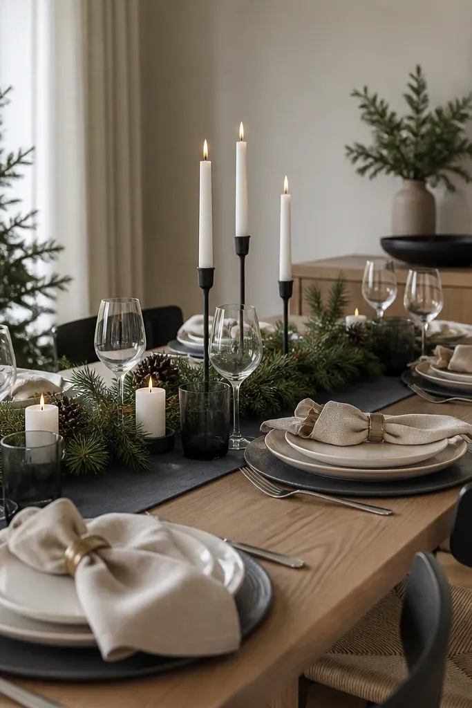 Modern Christmas Table Decorations That Feel Clean