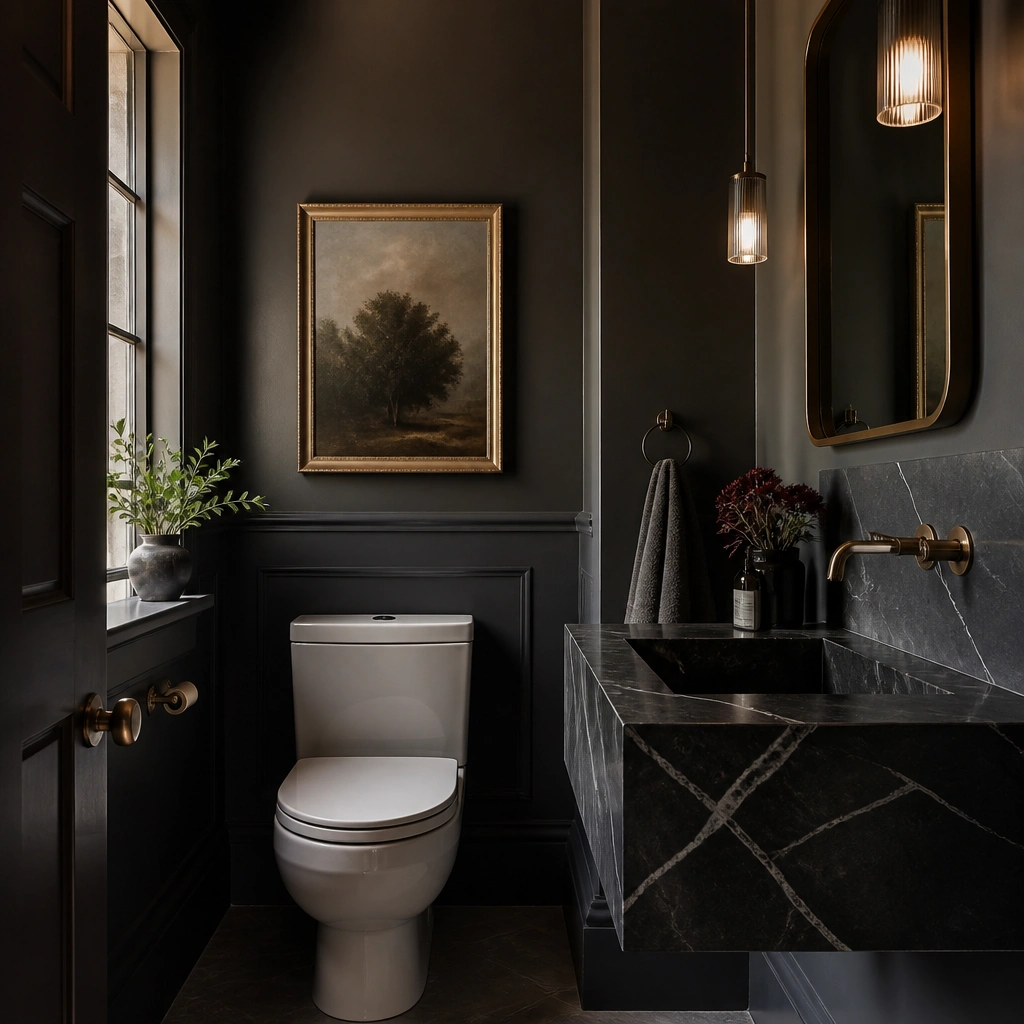 Moody Half Bathroom Ideas That Look Expensive
