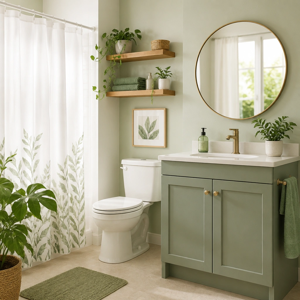 Renter-Friendly Green Bathroom Ideas (No Drill)