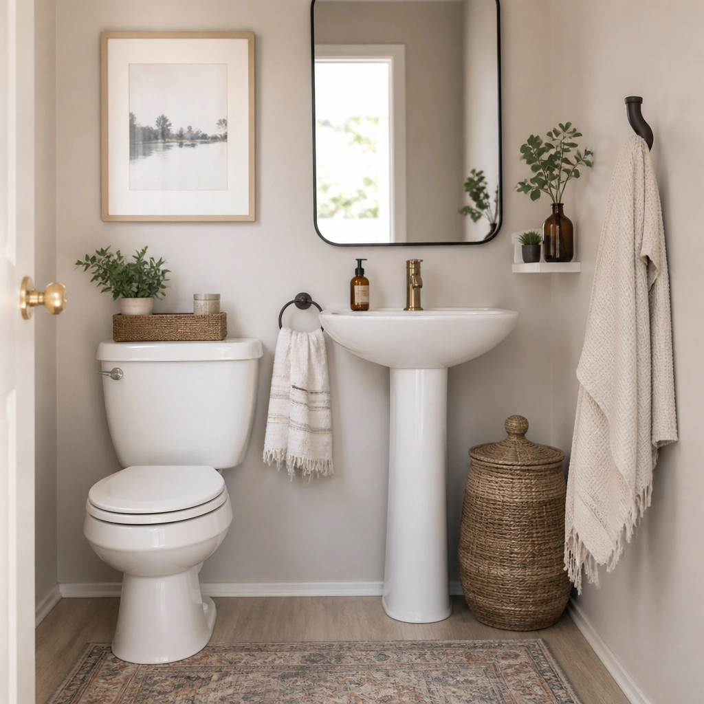 Removable, No-Drill Half Bathroom Ideas for Renters