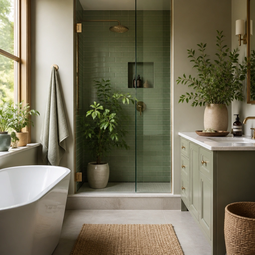 Year-Round Green Bathroom Ideas