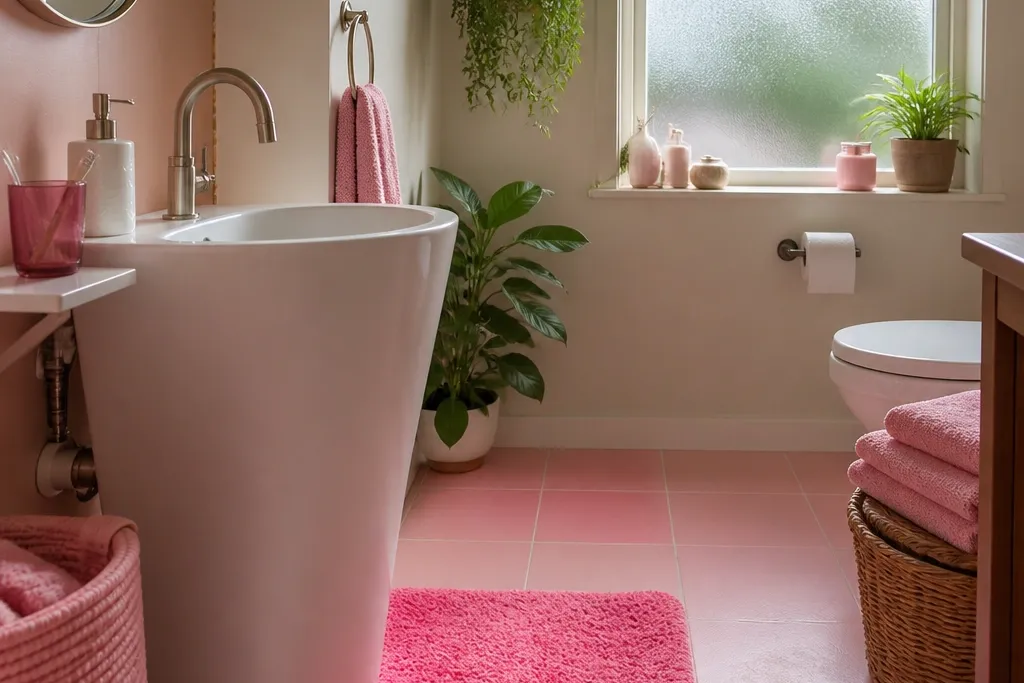 Year-Round Pink Bathroom Ideas