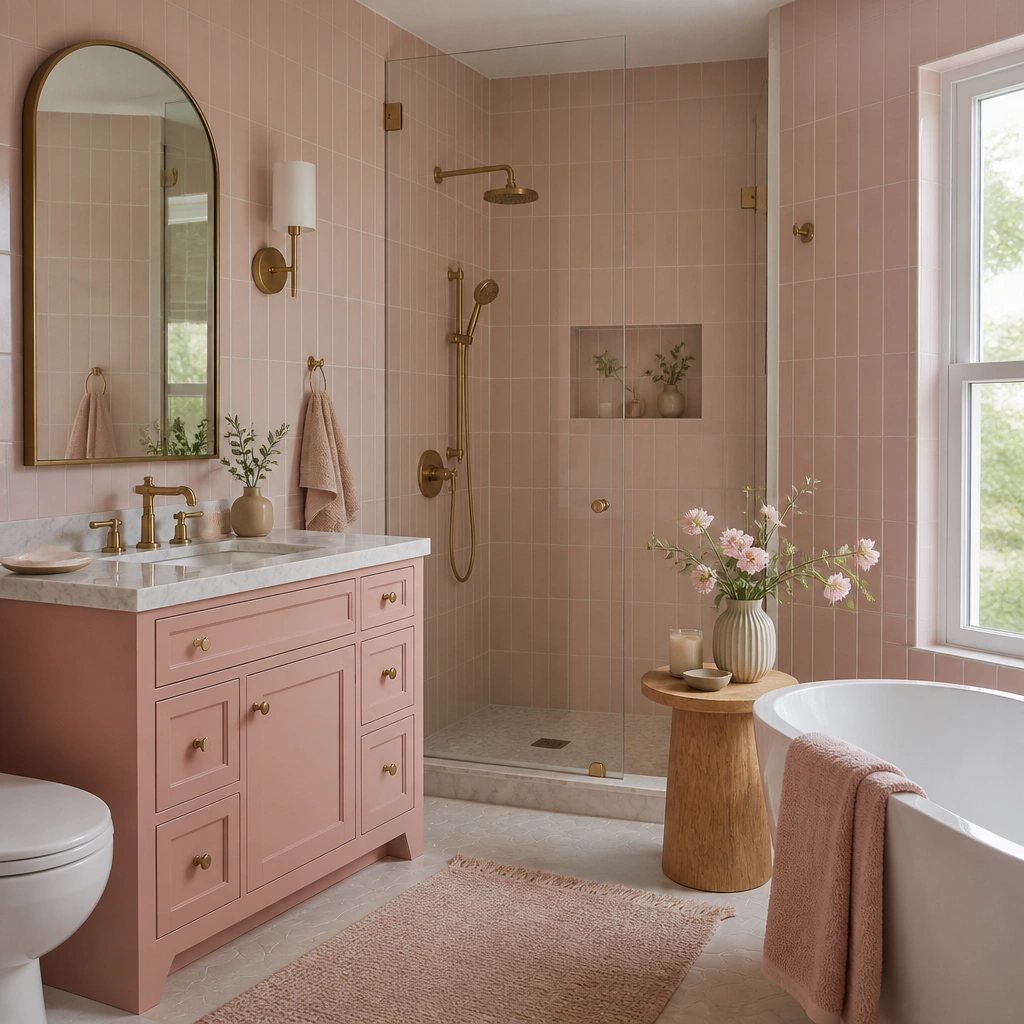 Year-Round Pink Bathroom Ideas